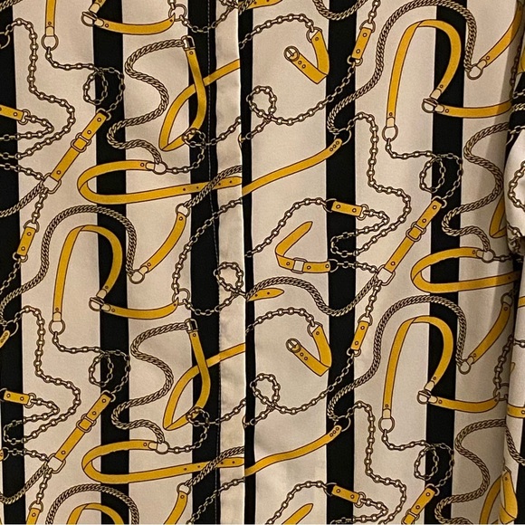 Women’s Love 83 Blouse Size 3XL Button Up Long Sleeve Chain Overall Pattern - Picture 5 of 10